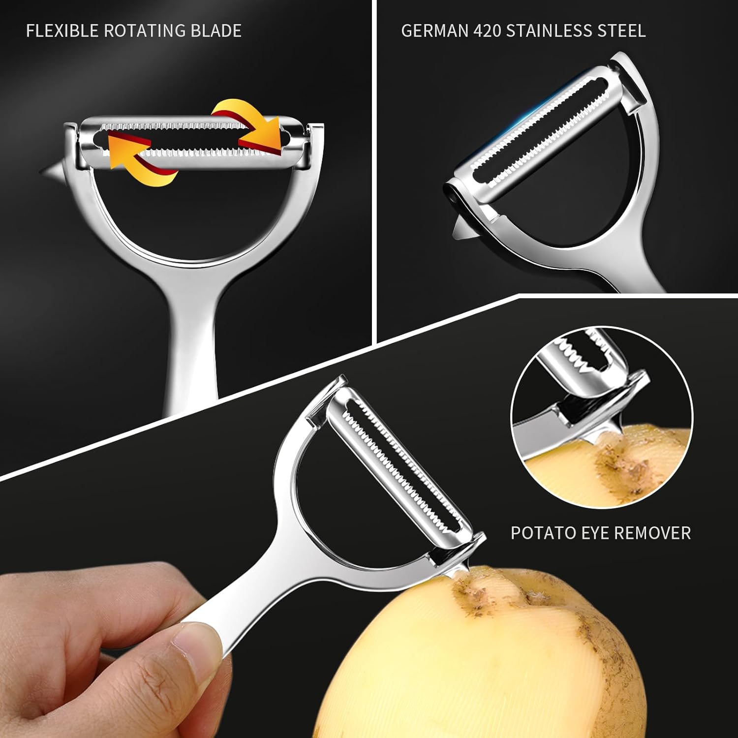 Multi-Purpose Stainless Steel Vegetable Peeler: Y-Shaped Design. (Pack Of 2)