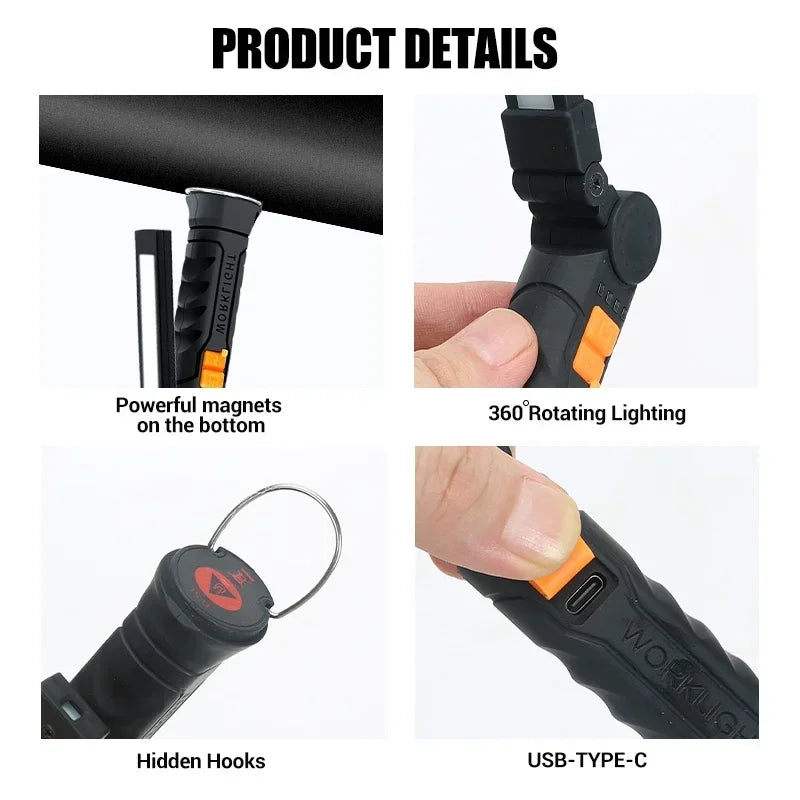Work Light Portable Led Rechargeable Light  (2 Pack)
